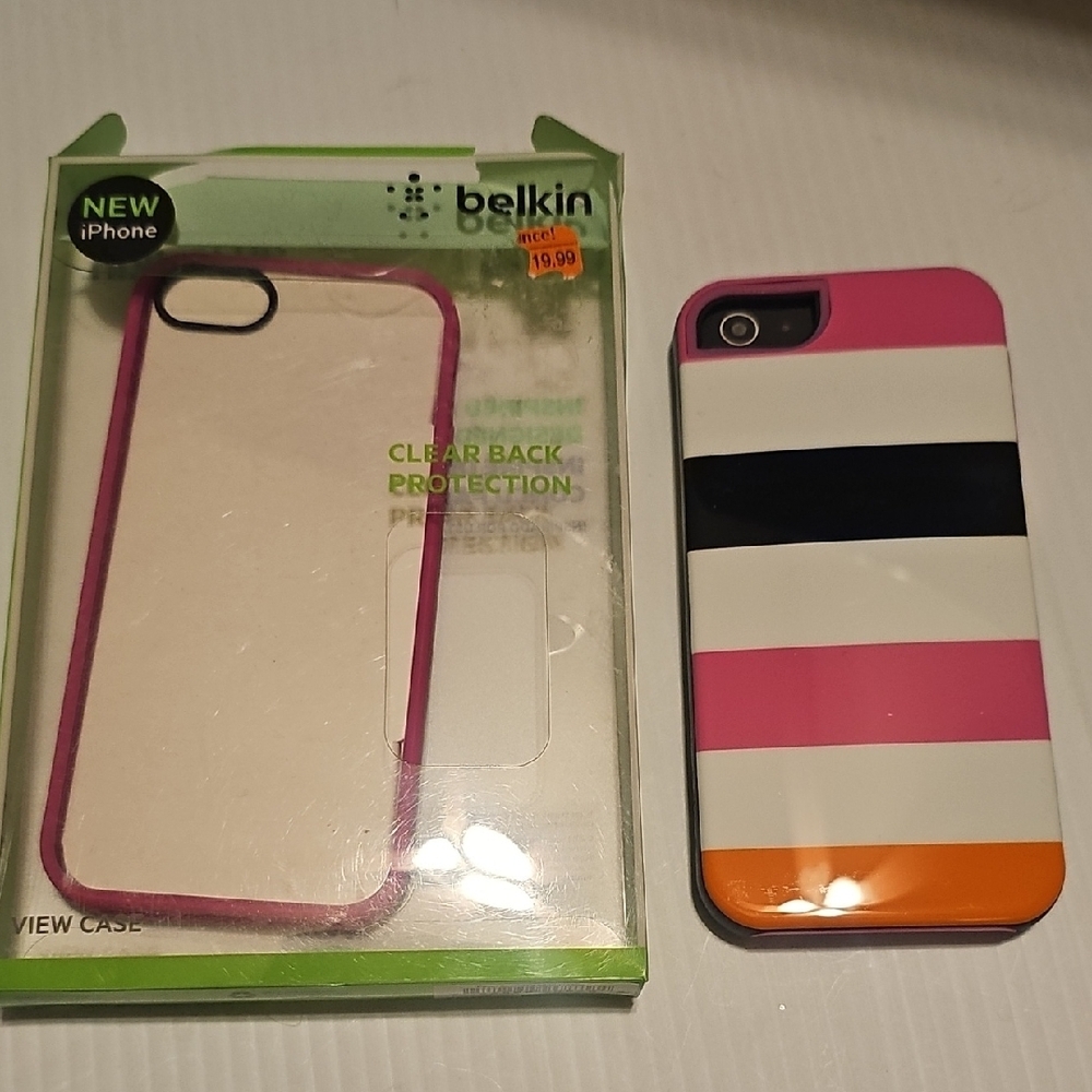 Belkin Clear Back Protection Case for iPhone - Pink and Orange
